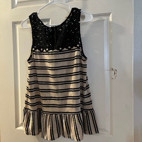 Free People Black and Cream Striped Top - Picture 2 of 2